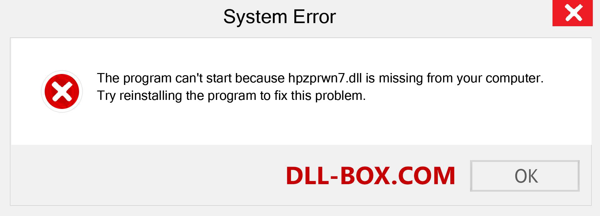  hpzprwn7.dll file is missing?. Download for Windows 7, 8, 10 - Fix  hpzprwn7 dll Missing Error on Windows, photos, images